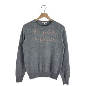 Lingua Franca “the future is female” Cashmere Sweater Grey Sz S